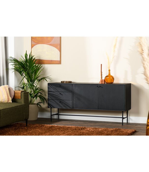 Duverger® Black Piano - Sideboard- 160cm - schwarz - Mango