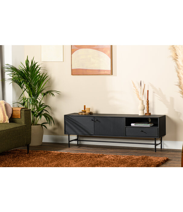 Duverger® Black Piano - Tv-meubel - 150 cm - zwart - mango