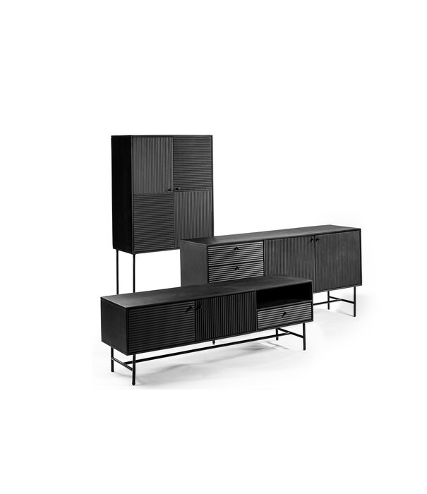 Duverger® Black Piano - Tv-meubel - 150 cm - zwart - mango