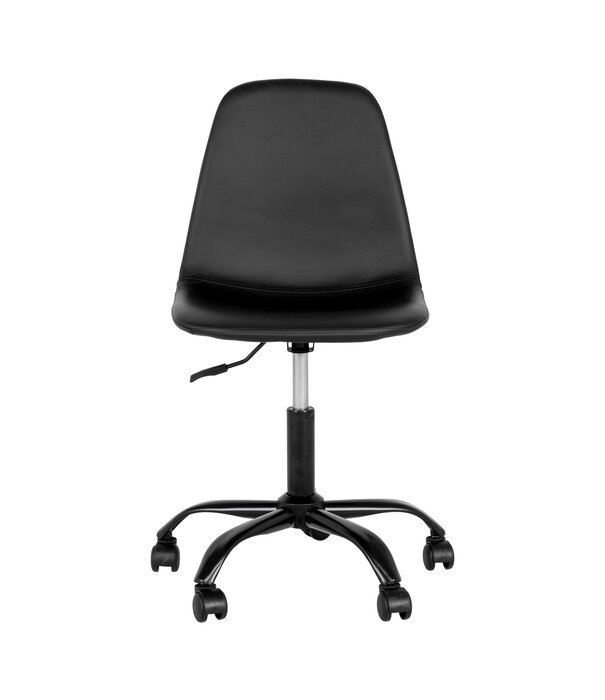 Duverger® Kontorstol - Bürostuhl - Polyurethan - schwarz – Stahlbeine