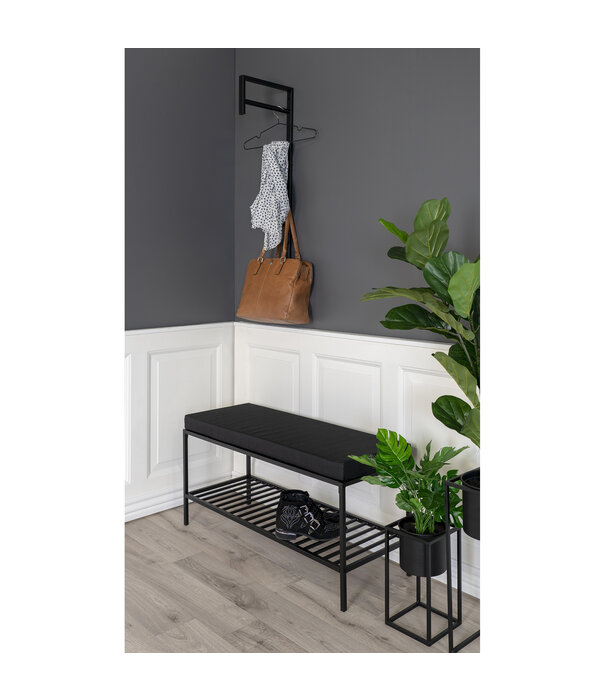 Duverger® Scandibasic Sitzbank mit schwarzem Kissen und 1 Ablagefläche