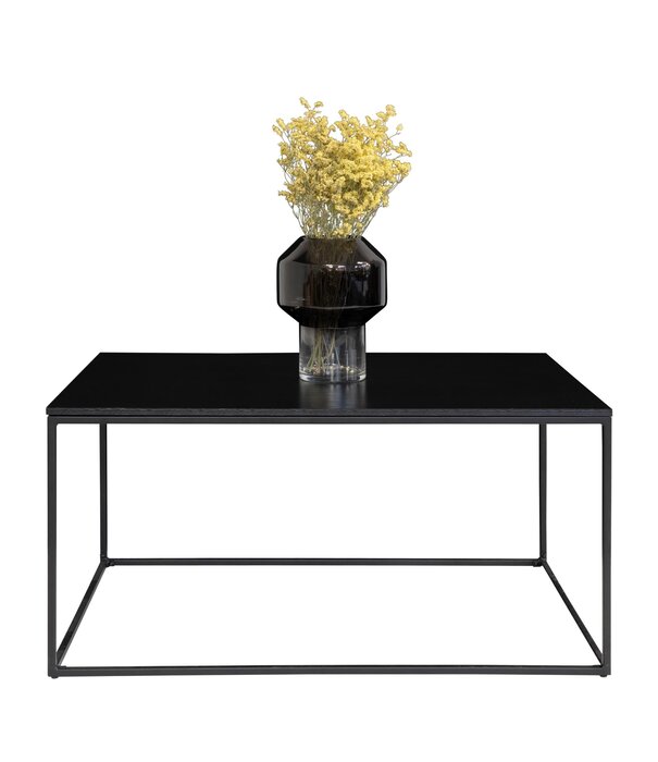 Duverger® Table basse scandinave en panneau aggloméré mélaminé noir soutenu par un cadre en acier noir