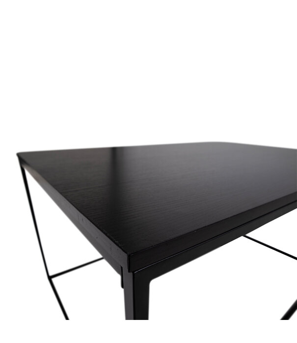 Duverger® Table basse scandinave en panneau aggloméré mélaminé noir soutenu par un cadre en acier noir