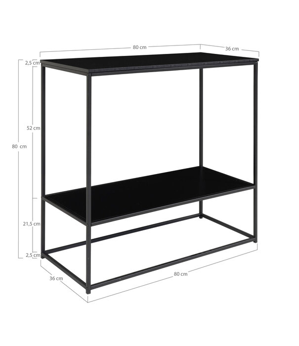 Duverger® Scandiconsole - Table d'appoint - panneau de particules - noir - châssis en acier