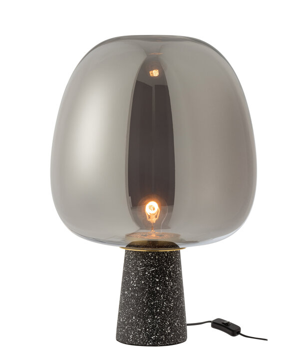 Duverger® Shine 2 - Tafellamp - Glas - voetstuk van cement - zwart