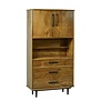 Nostalgic retro - Buffet - bois de manguier - marron - 3 tiroirs - niche - 2 portes