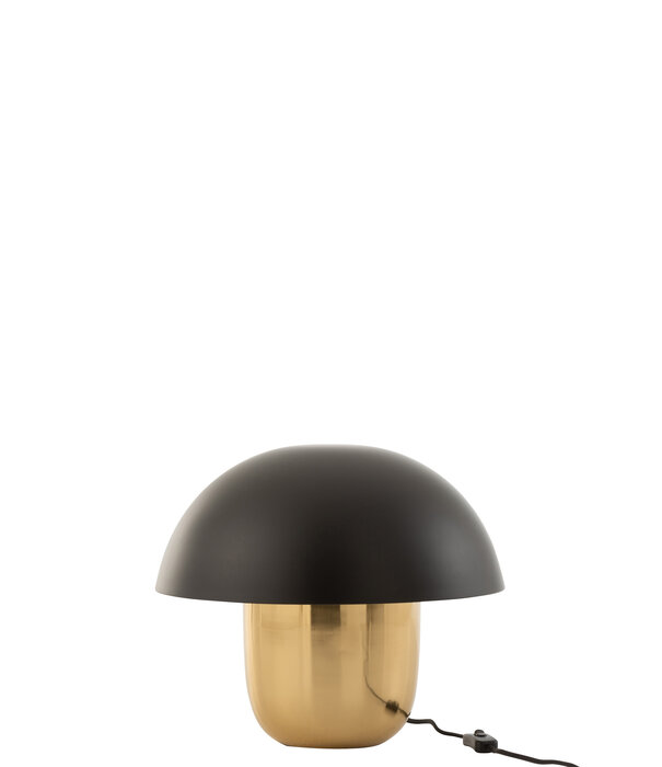 Duverger® Toadstool - Tafellamp - paddenstoelvorm - klein - zwart - goud - ijzer - 1 lichtpunt