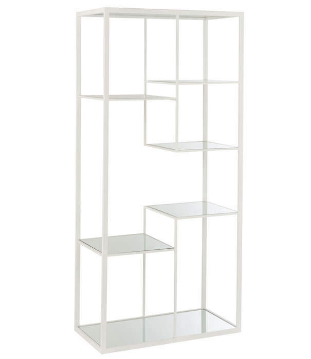 Duverger® Criss-cross - 5 étagères en verre - cadre en métal - blanc