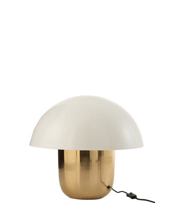 Duverger® Toadstool - Lampe à poser - forme champignon - grande - blanc - or - fer - 1 point lumineux