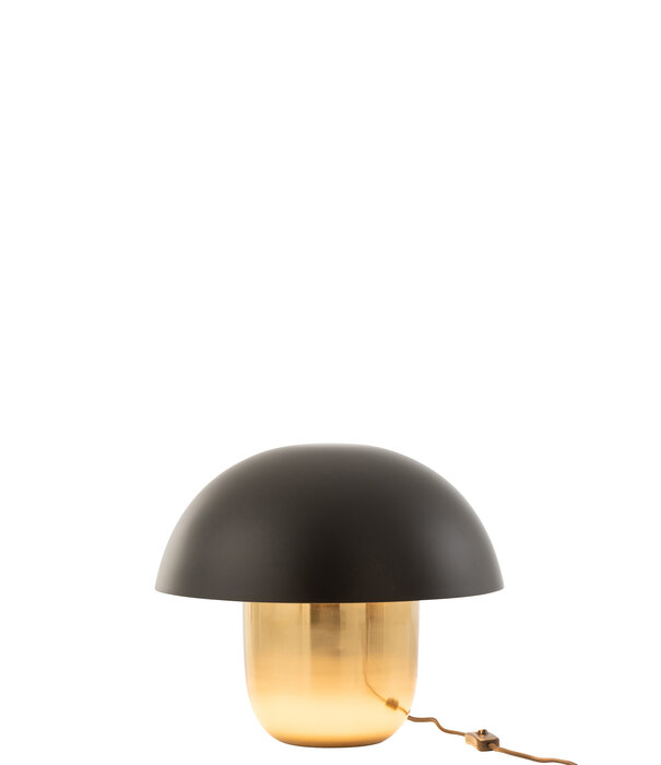 Duverger® Toadstool - Tafellamp - paddenstoelvorm - klein - zwart - goud - ijzer - 1 lichtpunt