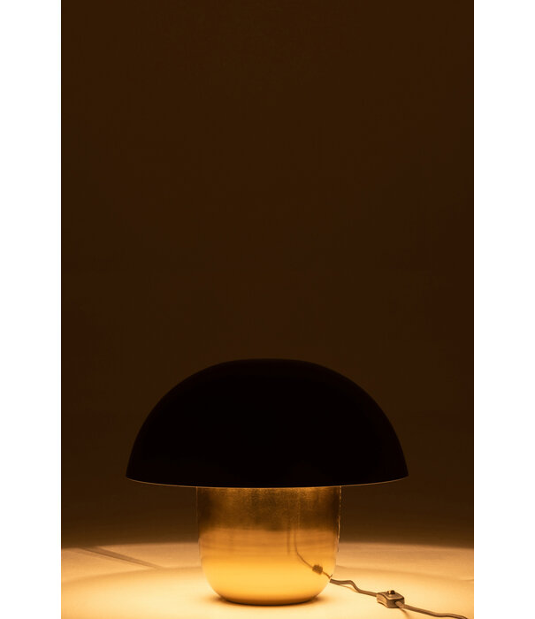 Duverger® Toadstool - Tafellamp - paddenstoelvorm - klein - zwart - goud - ijzer - 1 lichtpunt