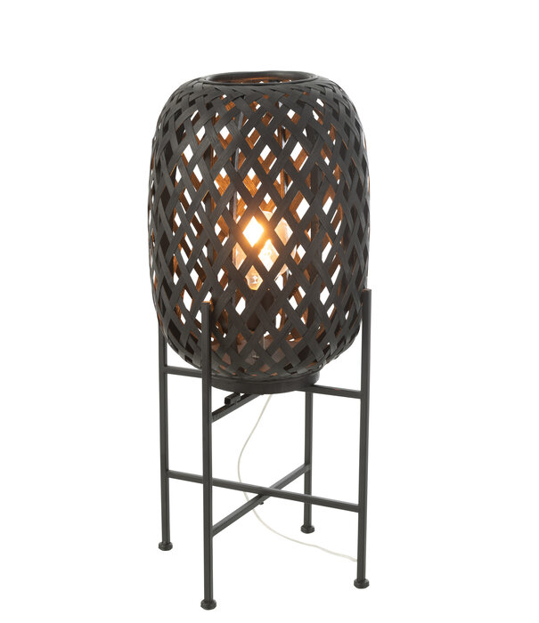 Duverger® Bambusa - Lampadaire - ovale - bambou - noir - 1 point lumineux