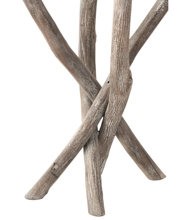 Duverger® Nature branches - Bijzettafel - hout takken - grey wash - glazen blad - rond