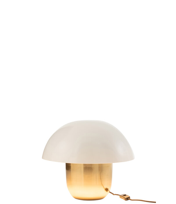 Duverger® Toadstool - Lampe à poser - forme champignon - petite - blanc - or - fer - 1 point lumineux