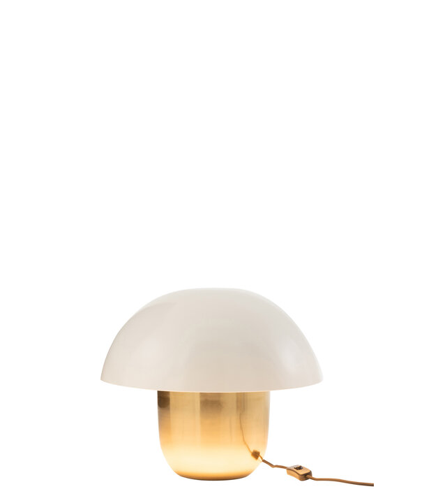 Duverger® Toadstool - Tafellamp - paddenstoelvorm - klein - wit - goud - ijzer - 1 lichtpunt