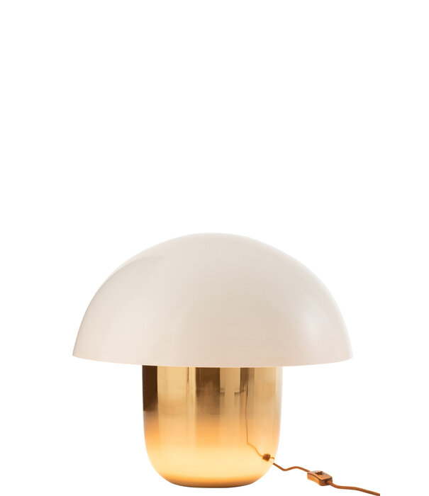 Duverger® Toadstool - Tischleuchte - Pilzform - groß - weiß - gold - Eisen - 1 Lichtpunkt