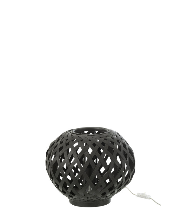 Duverger® Bambusa - Lampe à poser - ronde - bambou - noir - 1 point lumineux