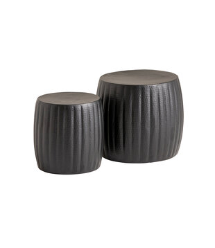 Dim - Table d'appoint - Lot de 2 - ronde - métal - noir