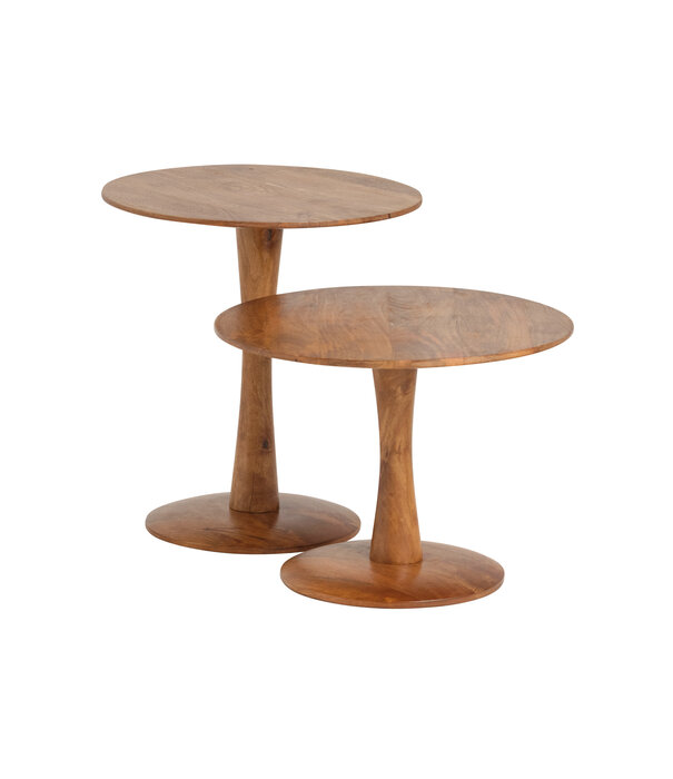 Duverger® Timber - Table d'appoint - manguier massif - rond - haut - laqué naturel