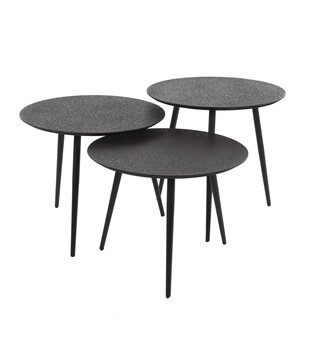 Heavy Metal - Table basse - set of 3 - ronde - métal - noir métallisé