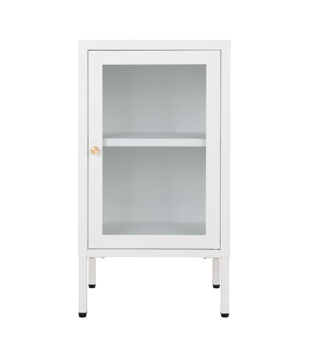 Duverger® Knock stalen vitrinekast wit met 1 glasdeur - 35x70x38cm