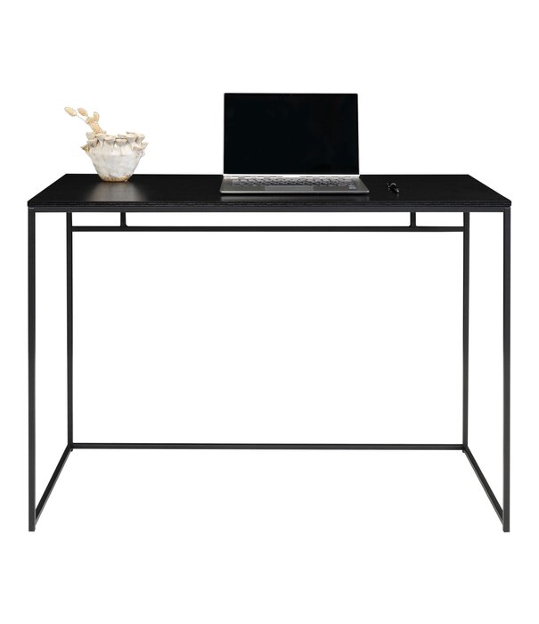 Duverger® Scandidesk - Schreibtisch - Spanplatte - schwarz – Stahlgestell