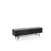 Piano - Meuble TV - L175cm - mangue - noir - plateau en marbre