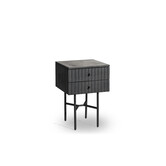 Piano- Table de chevet - mangue - noir - plateau en marbre noir