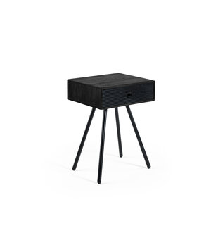 Black - Table de chevet - noir - acacia - 1 tiroir