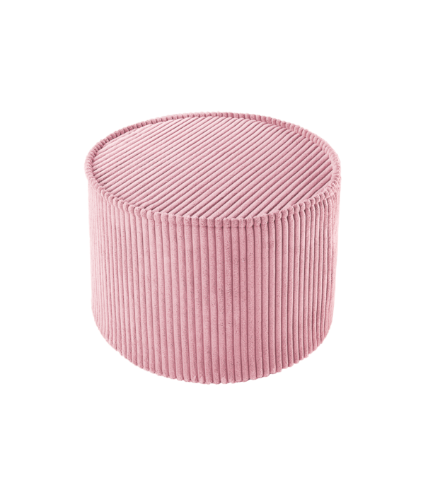 WigiWama Poofy – Kinderhocker - Pink Mousse - rosa - gerippter Samt