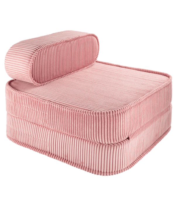 WigiWama Flip Chair - Kinderfauteuil - Pink Mousse - roze - ribfluweel