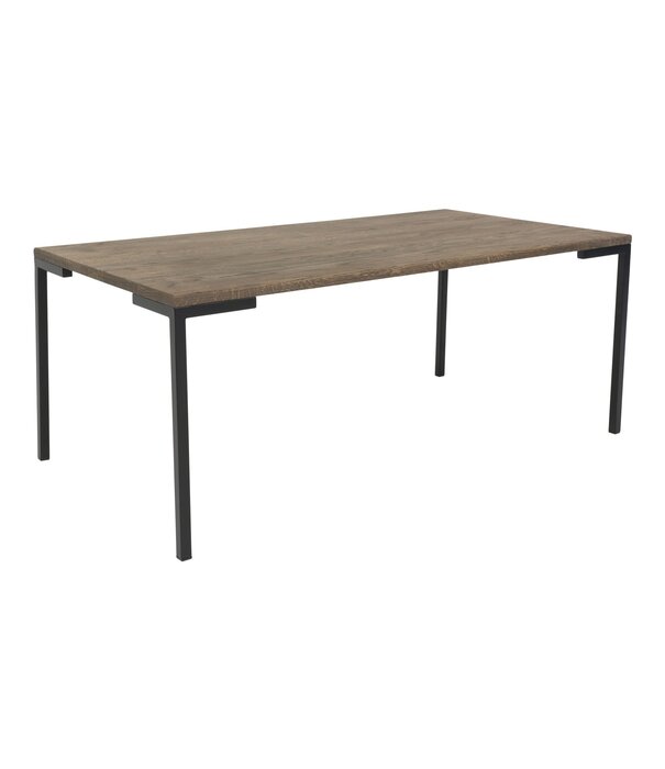 Duverger® Oaked - Salontafel - rechthoekig - eikenhout gerookt - geolied - stalen poten