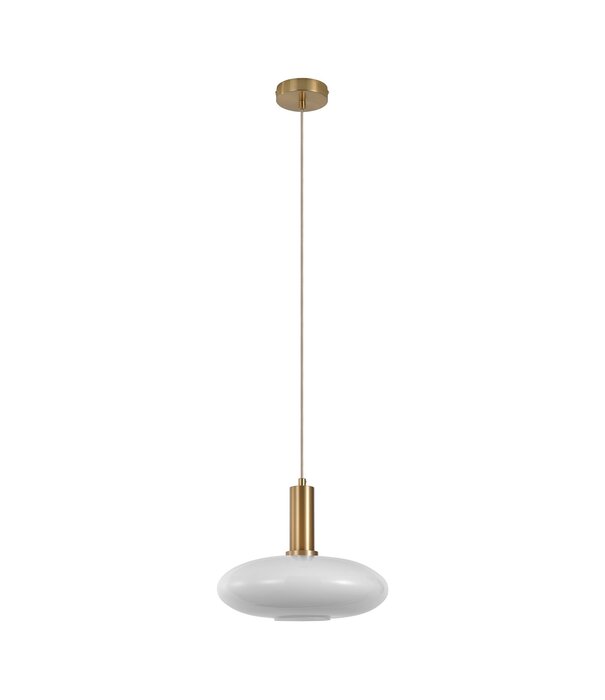 Duverger® Faberge - Hanglamp - ellips - wit - glas - koper - 1 lichtpunt