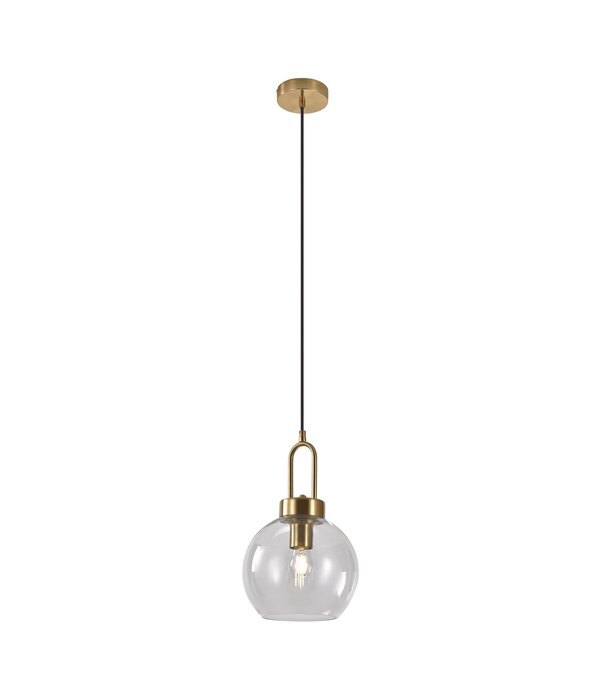Duverger® Pendant - Lampe suspendue - boule - verre clair - cuivre - 1 point lumineux