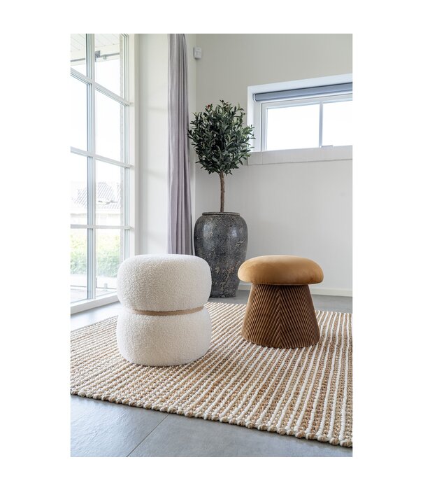 Duverger® Champagne - Pouf - velours - ocre