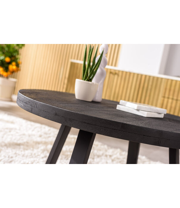 Duverger® Black - Table basse - acacia - noir - rond - 60cm