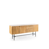 Piano - Sideboard - L175cm - Mango - natürlich - Marmorplatte - weiß