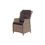 Daimalos - Fauteuil de jardin - réglable - rotin - taupe - coussins - gris foncé