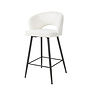 Gossamer - Tabouret de bar - lot de 2 - bouclé - base en métal - blanc