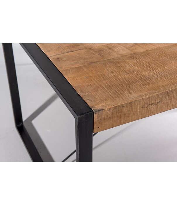 Duverger® Robust - Eettafel - 200cm - mangohout naturel - zwart gecoat staal - rechthoekig