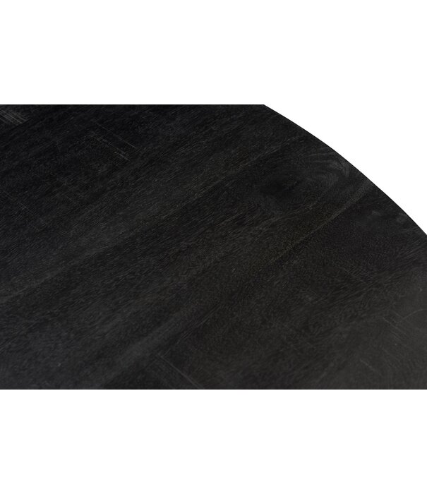 Duverger® Black Omerta - Eettafel - mango - zwart - rond - dia 130cm - stalen spider - zwart gecoat