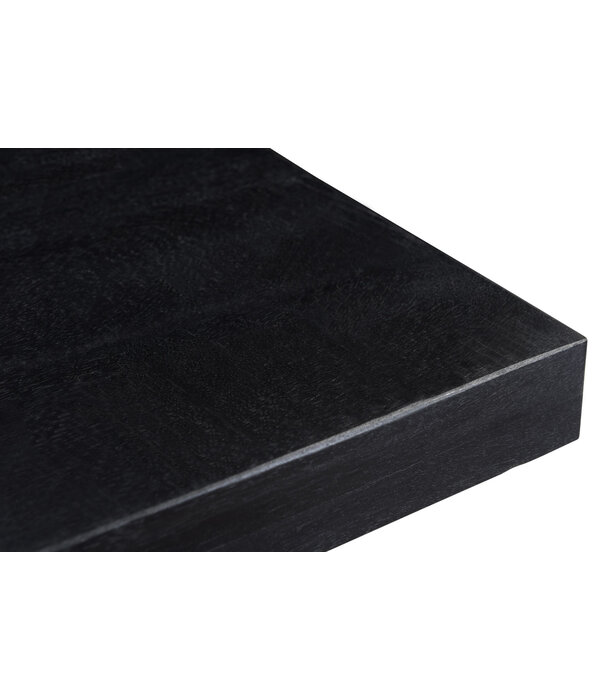 Duverger® Black Omerta - Table de salle à manger - mangue - noir - rectangulaire - 240x100 cm - pied en U en acier - laqué noir