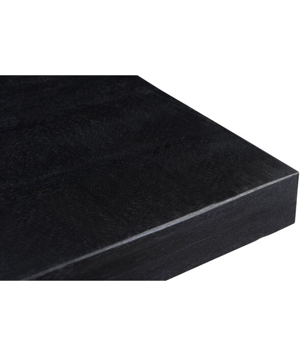 Duverger® Black Omerta - Eettafel - mango - zwart - rechthoekig - 180x100 cm - stalen U-poot - zwart gecoat