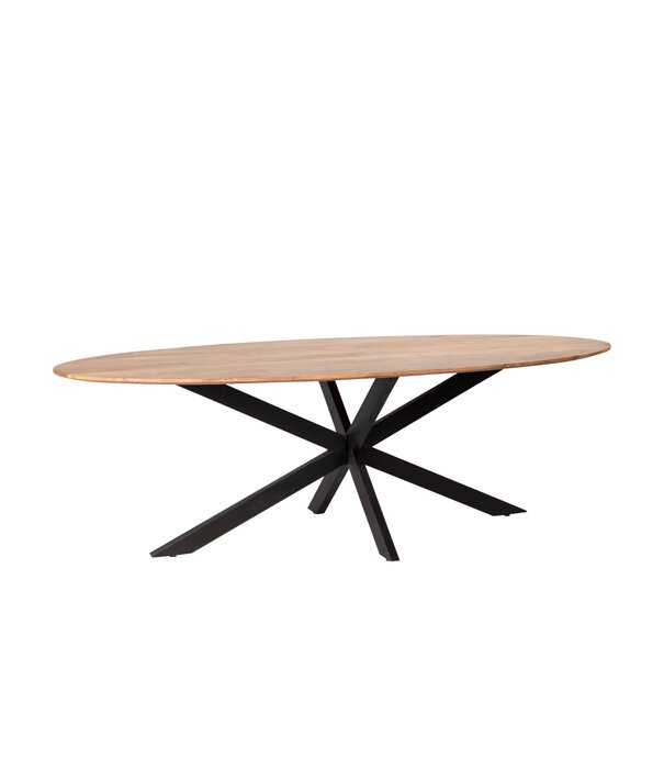 Duverger® Nordic - Eettafel - acacia - naturel - ovaal - L 210cm - spider poot - gecoat staal