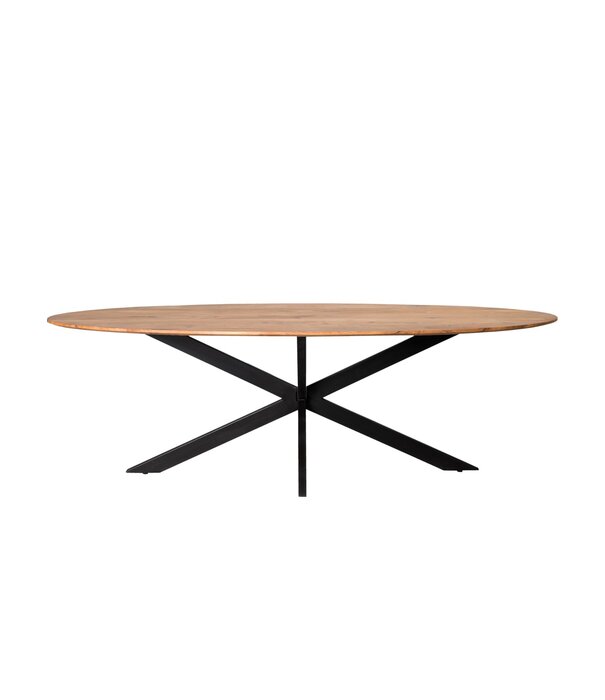 Duverger® Nordic - Eettafel - acacia - naturel - ovaal - L 210cm - spider poot - gecoat staal