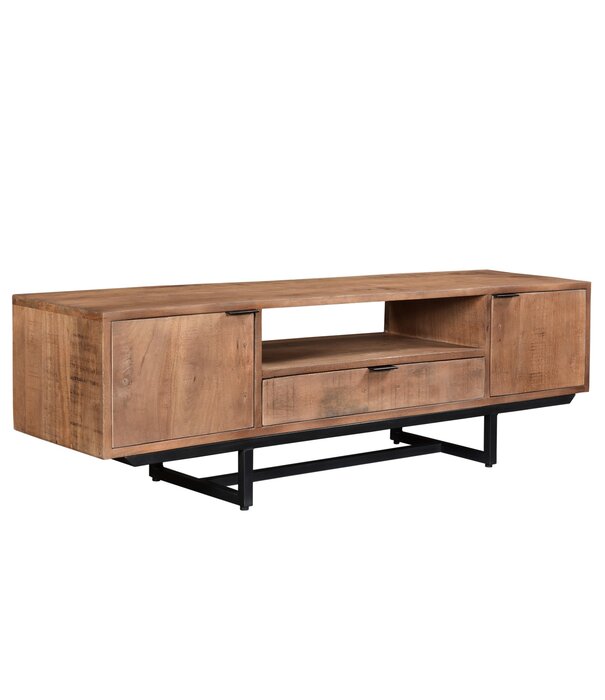 Duverger® Tropical - TV-Schrank - 150cm - 2 Türen - 1 Schublade - 1 Nische - Mangoholz - Stahl