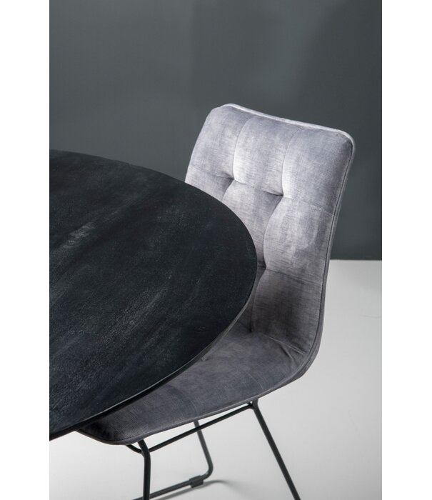 Duverger® Nordic - Table de salle à manger - acacia - noir - ronde - dia 130cm - pied araignée - acier laqué