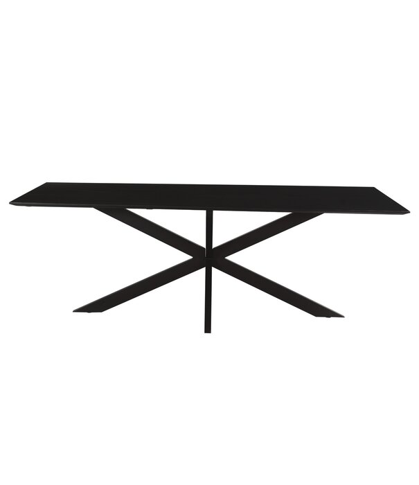 Duverger® Nordic - Eettafel - acacia - zwart - 220cm - rechthoekig - spiderpoot - gecoat staal