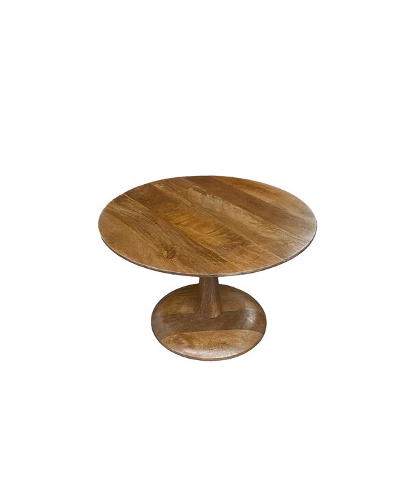 Duverger® Scandi-design - Table basse - ronde - 60cm - marron - bois de manguier - massif - pied central