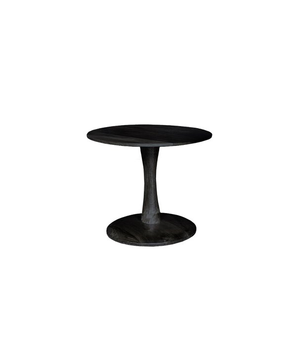 Duverger® Scandi-design - Salontafel - rond - 50cm - zwart- mangohout - massief - centrale poot